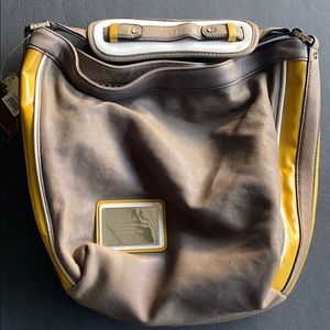 L.A.M.B. Brown and Yellow Shoulder Bag